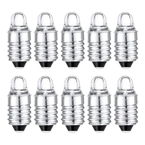 10 bombillas LED E10 de 3 voltios bombillas de linterna_1
