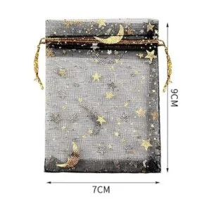 SUMAJU 100 bolsas de organza con estrella de luna 2.7 x_5