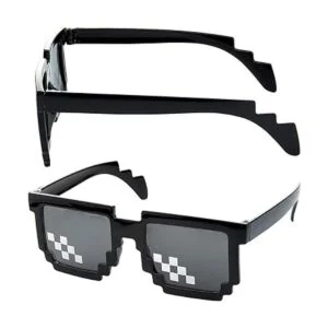 Thug Life Gafas de sol clásico negro estilo retro 8 bits_3