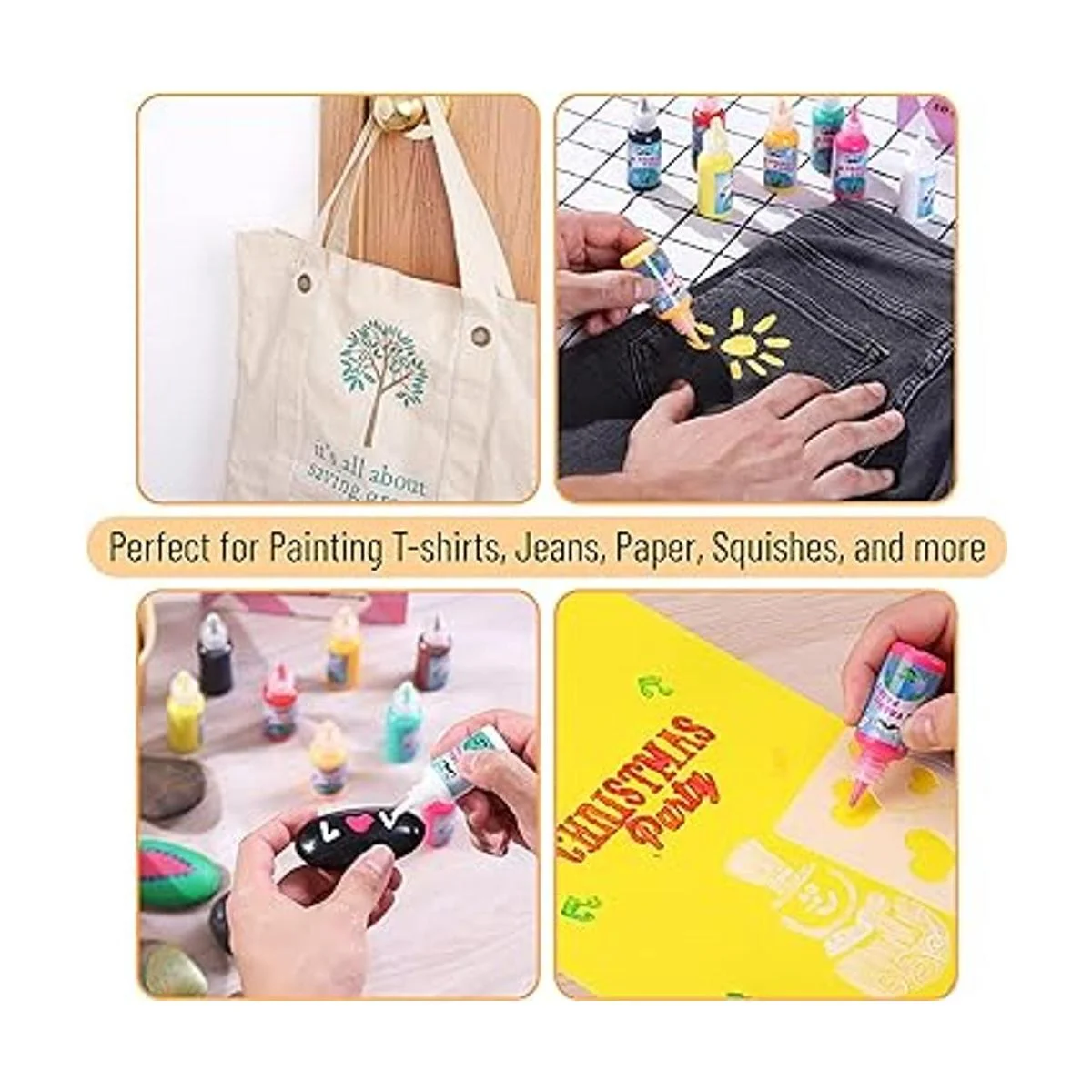 Mr. Pen Juego de pintura de tela 3D 12 colores 0.67_7