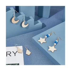 PandaHall 160 colgantes de madera sin teñir con forma_5