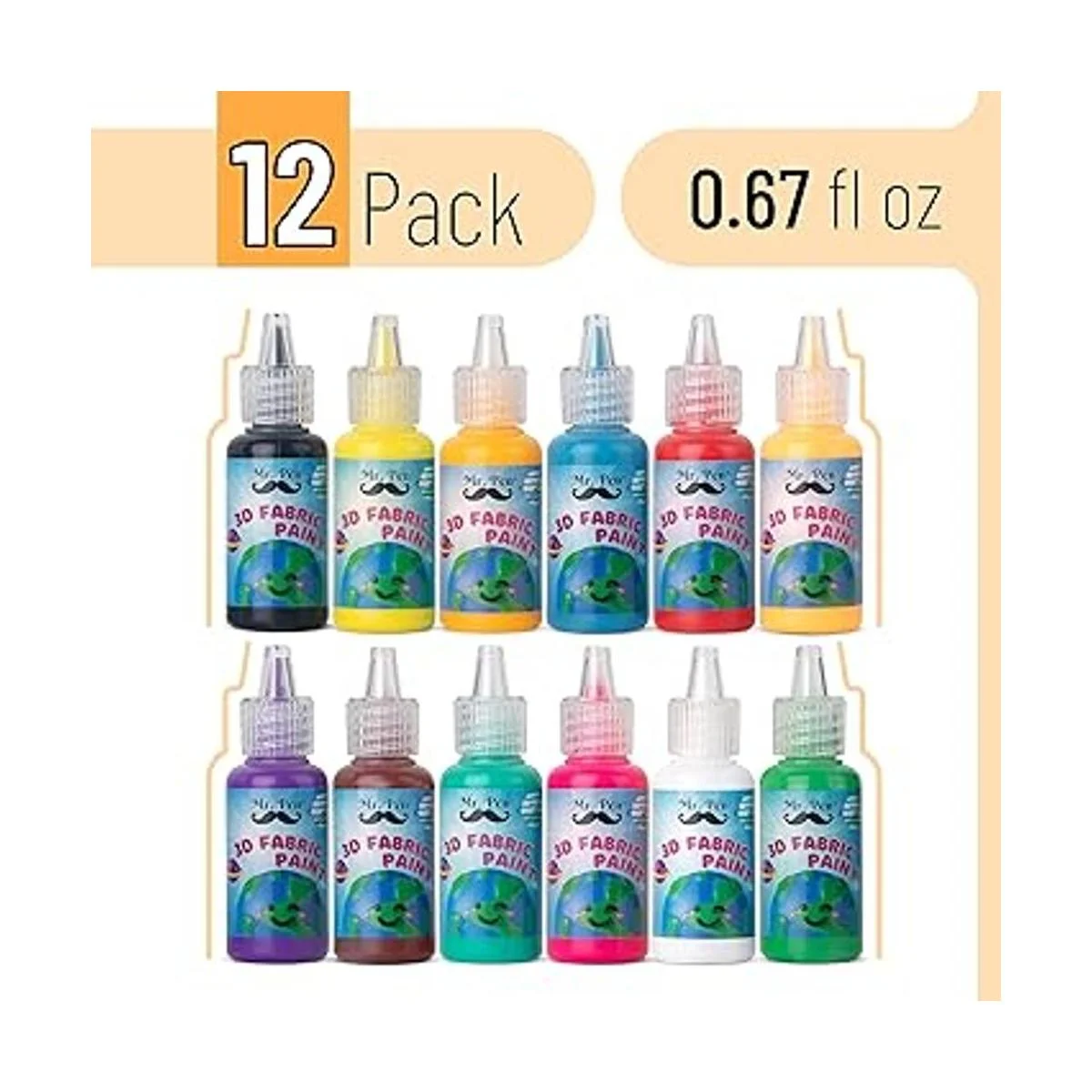 Mr. Pen Juego de pintura de tela 3D 12 colores 0.67_2