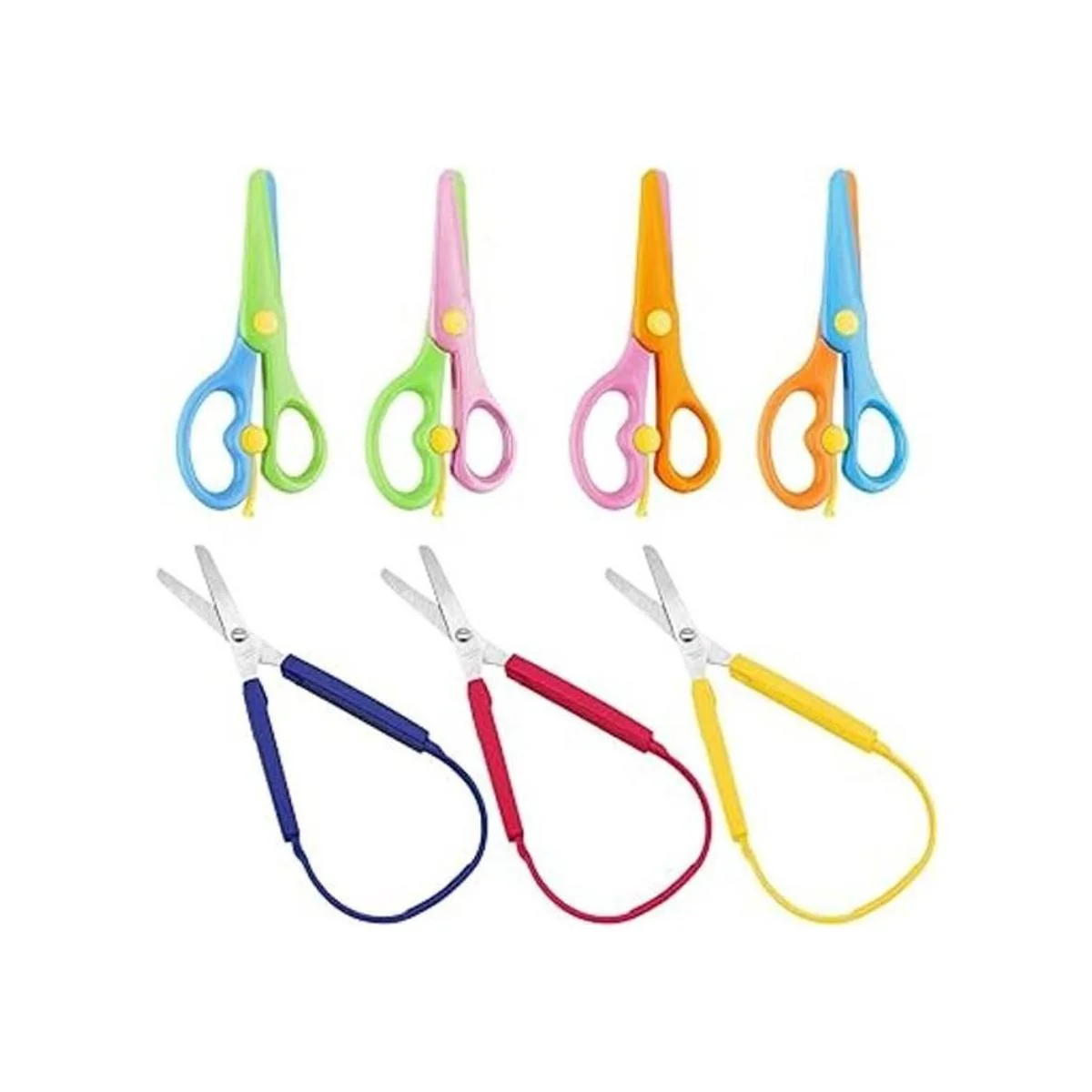 Juego de 7 tijeras de bucle y tijeras de entrenamiento_1