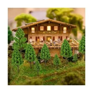 LUEYAO Mini modelo de árboles en miniatura de tren mixto_6