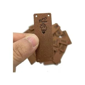 Wenplus 40 etiquetas de cuero sintético hechas a mano con_4