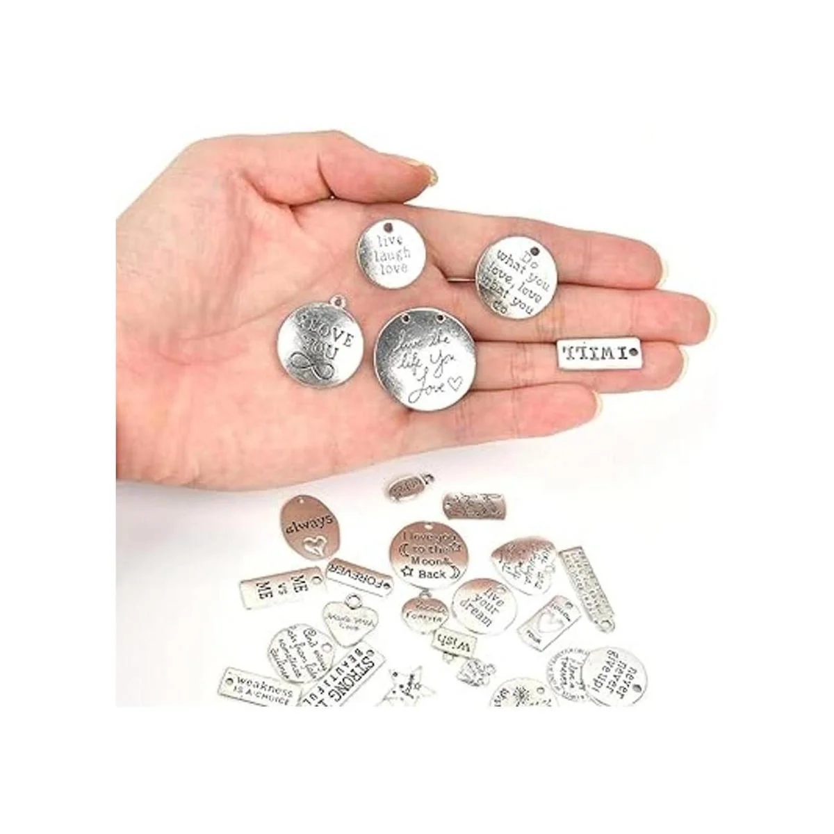 FOCCTS Abalorio motivacional 259 piezas llavero y dije_3