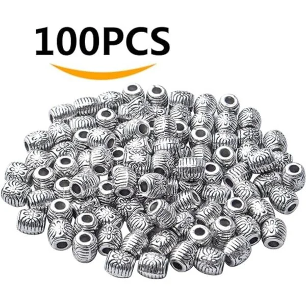 100pcs Antiguo Barril Espaciador Perlas Aleación_2