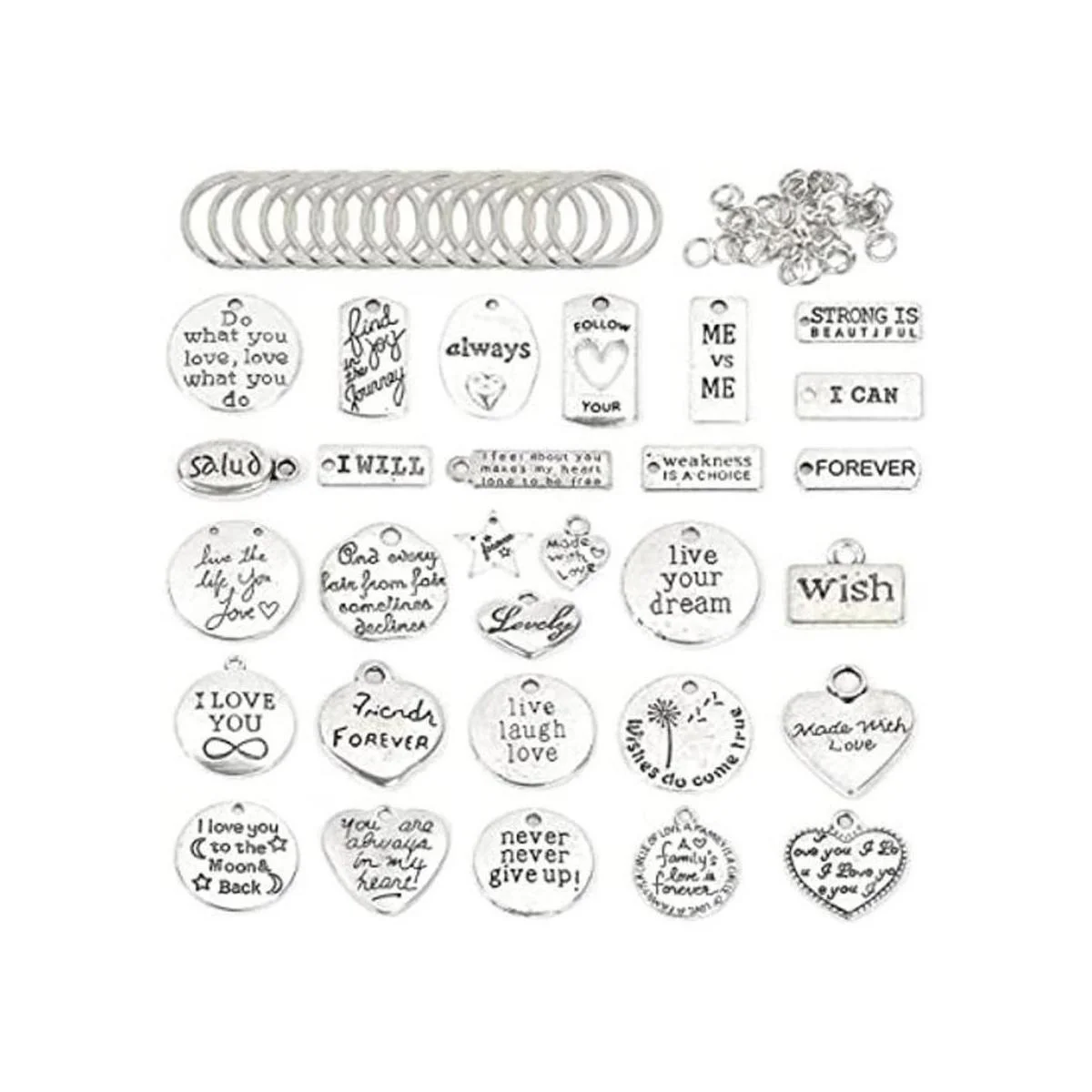 FOCCTS Abalorio motivacional 259 piezas llavero y dije_1