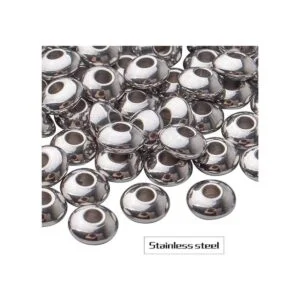 100 cuentas espaciadoras redondas de acero inoxidable con_4