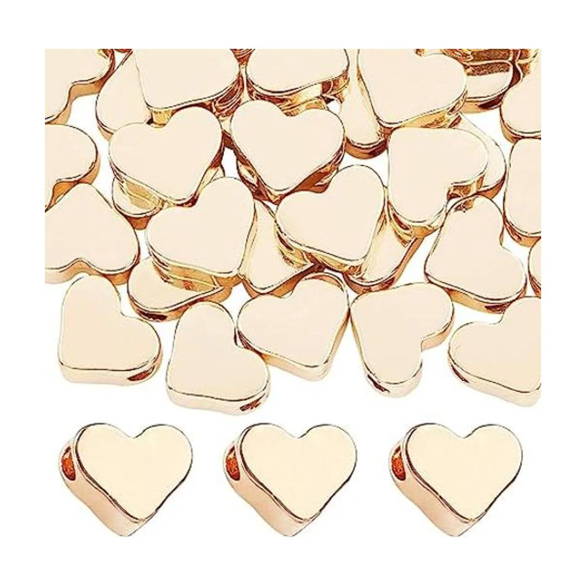 PH PandaHall Cuentas de corazón de oro de 14 quilates 60_1