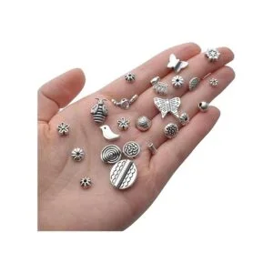 3.53 oz de plata antigua espaciador cuentas tibetanas de_7