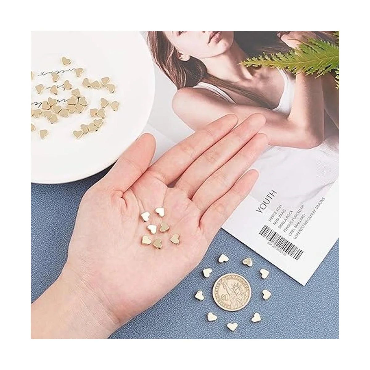 PH PandaHall Cuentas de corazón de oro de 14 quilates 60_5