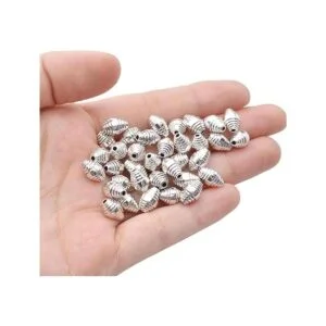 50 cuentas espaciadoras tibetanas de plata antigua_7