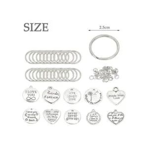 FOCCTS Abalorio motivacional 259 piezas llavero y dije_2