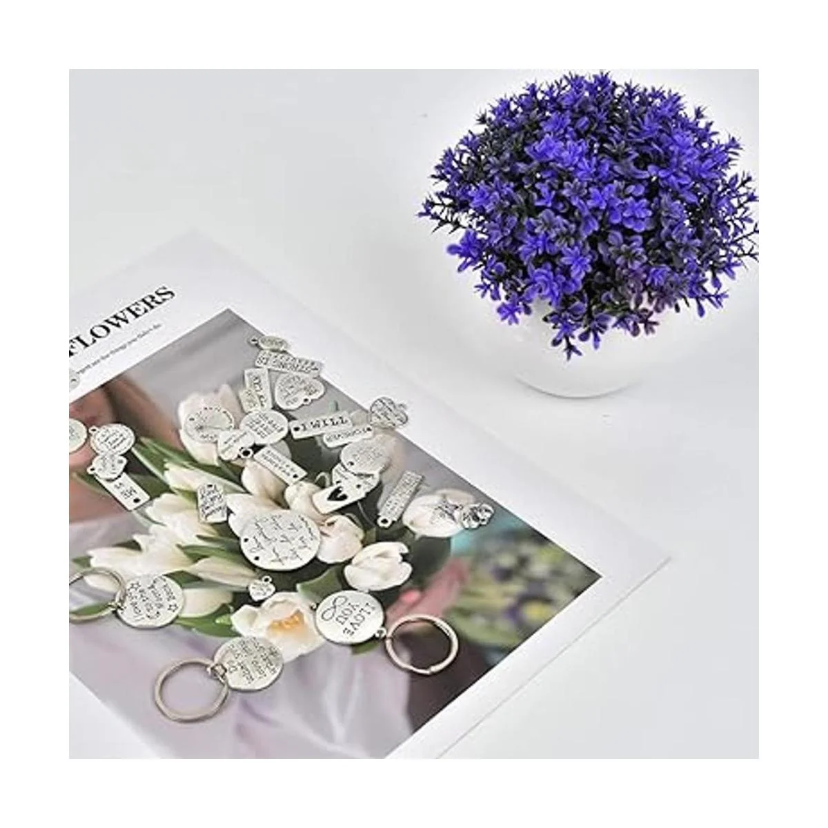 FOCCTS Abalorio motivacional 259 piezas llavero y dije_4