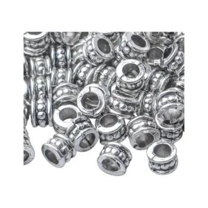 200pcs plata grandes agujero espaciador cuentas de_4