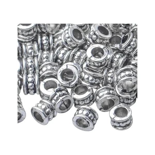 200pcs plata grandes agujero espaciador cuentas de_4