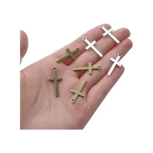 100 colgantes de 27 0.512 in de aleación de cruz de_7