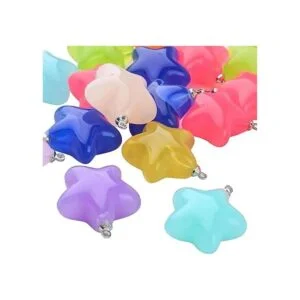 20 colgantes de estrella de resina con forma de estrella_4