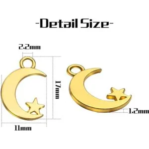 100 colgantes de aleación de oro con estrellas de luna y_3