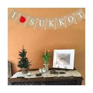 SWYOUN Arpillera I Love Sukkot Banner Sukkah Party Garland_2