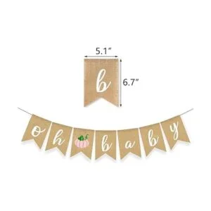 Rosa Calabaza Bebé Banner Arpillera Otoño Guirnalda_2