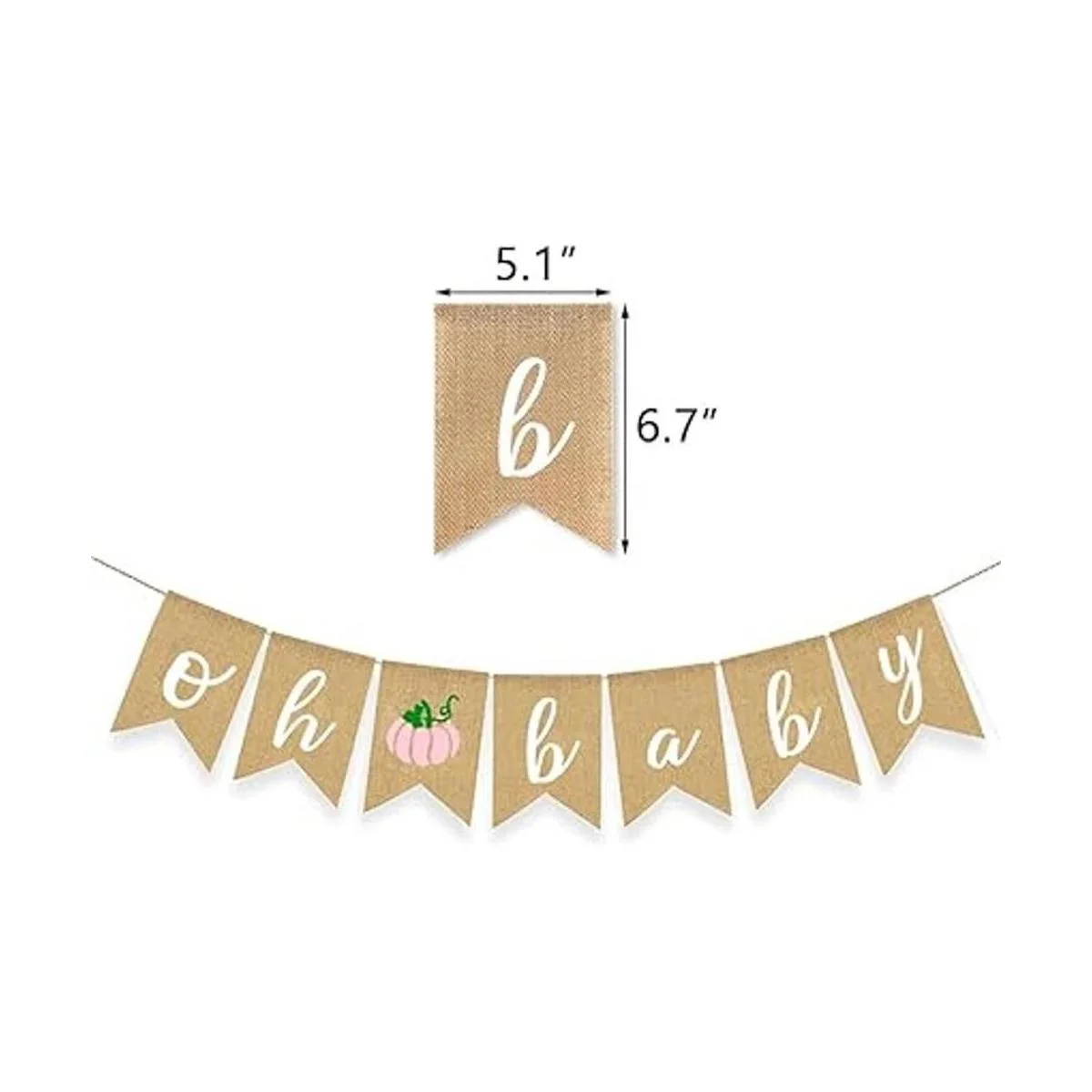 Rosa Calabaza Bebé Banner Arpillera Otoño Guirnalda_2