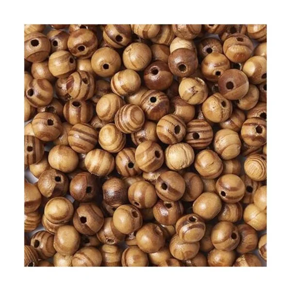 Cheriswelry 200 cuentas redondas de madera natural de_2