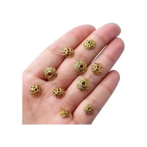 200 piezas de oro antiguo espaciador perlas tapas flor_7