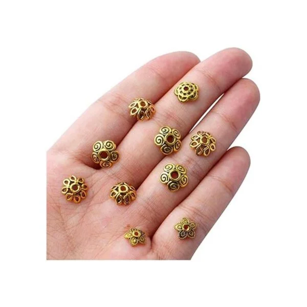 200 piezas de oro antiguo espaciador perlas tapas flor_7