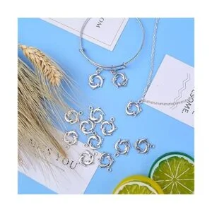 50pcs Antiguo Plata Delfín Charm Colgantes de Aleación_5