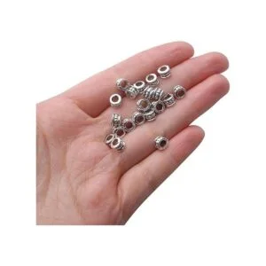 200pcs plata grandes agujero espaciador cuentas de_7