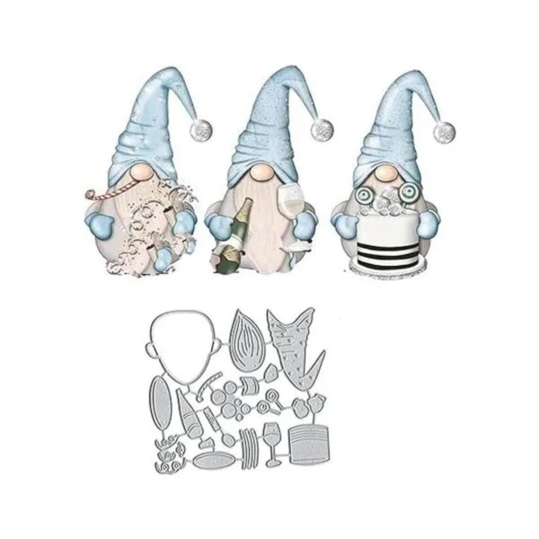 DDeehs 3 troqueles de metal de Papá Noel para fiestas_1