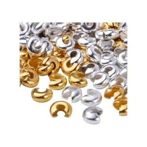 400 piezas de cuentas de engarzado de metal medio redondo_4