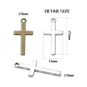 100 colgantes de 27 0.512 in de aleación de cruz de_3