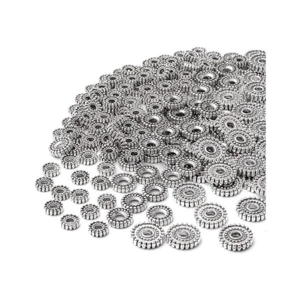 200pcs de aleación de plata antigua espaciador granos de_4