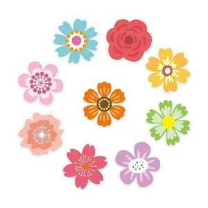 54 recortes de flores de primavera para decoración de_3