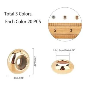 PH PandaHall 60 cuentas deslizantes de silicona de latón_2