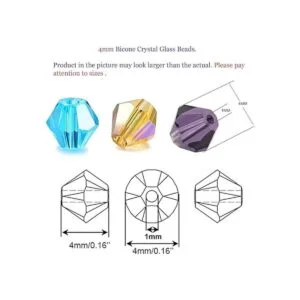 Gocelyn 600 cuentas de cristal biicono de cristal de 0.157_2