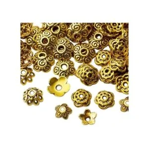 200 piezas de oro antiguo espaciador perlas tapas flor_4