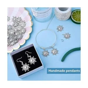 50pcs de plata antigua celestial sol encanto aleación sol_3