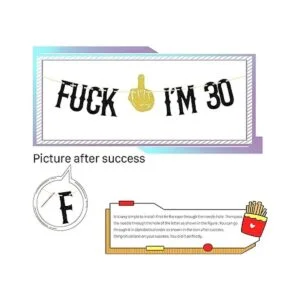 Cartel de 30 años decoración de fiesta de cumpleaños_3