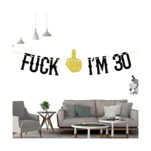 Cartel de 30 años decoración de fiesta de cumpleaños_5