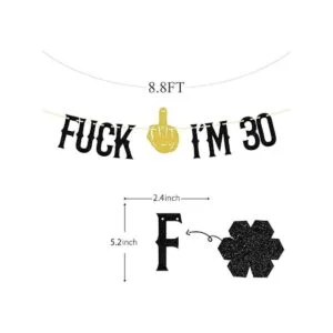 Cartel de 30 años decoración de fiesta de cumpleaños_2