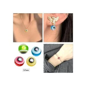 100 abalorios de mal ojo 0.472 in multicolor Lampwork_5