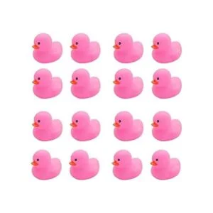16 juguetes de pato de goma rosa para niños y niñas_1