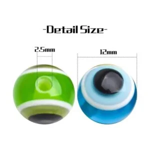 100 abalorios de mal ojo 0.472 in multicolor Lampwork_4