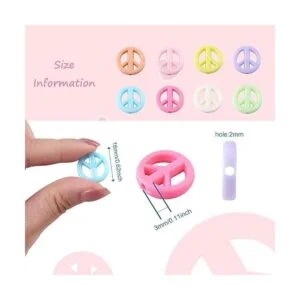 Beadthoven 100 cuentas acrílicas opacas de signo de la_3