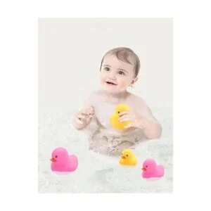 16 juguetes de pato de goma rosa para niños y niñas_6