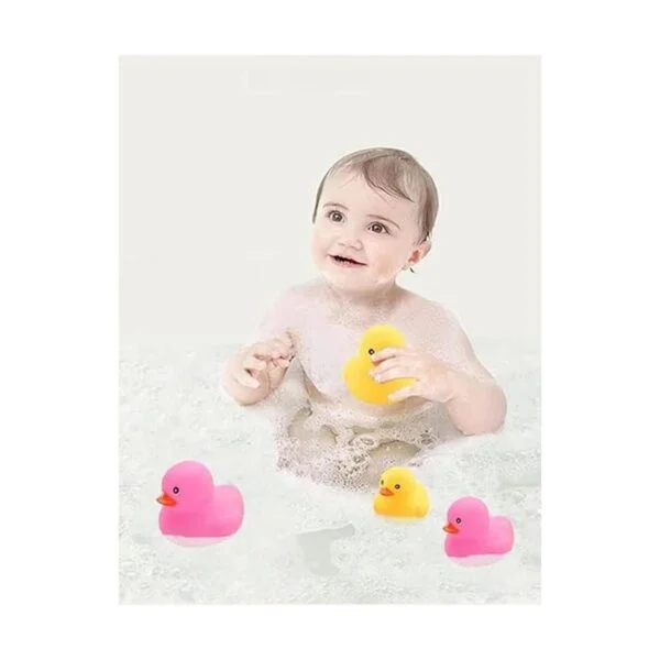 16 juguetes de pato de goma rosa para niños y niñas_6
